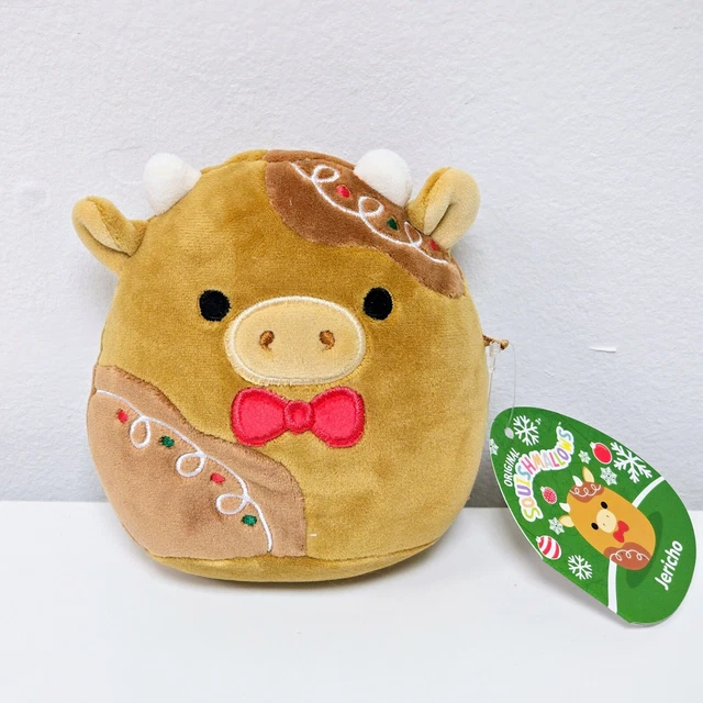 SQUISHMALLOWS 5” JERICHO The Gingerbread Cow With Bowtie - Christmas ...