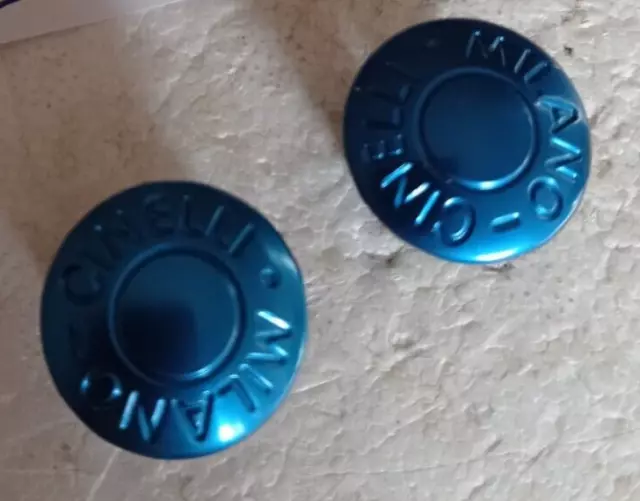 Nos Cinelli Plastic Alumin Handlebar Plugs Blue Color