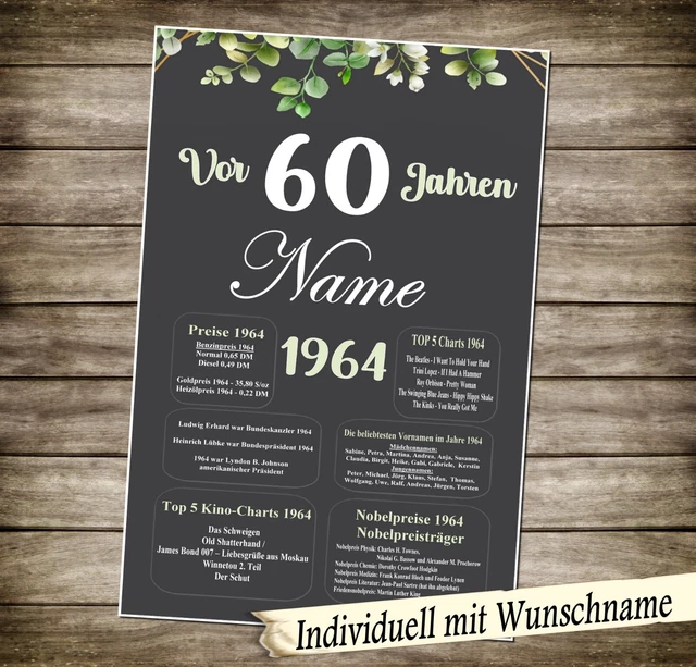 Urkunde Zum 60. Geburtstag Personalisiertes Geschenk Jahrgang 1966
