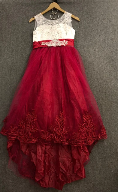 Girls Long Dresses Flower Princess Wedding Bridesmaid Formal Gown Size 12 NWOT