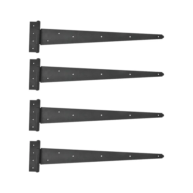 Black T Strap Hinges Heavy Duty Iron 25 1/4" L Barn Door Fence Gate