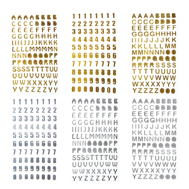 6 Sheets Scrapbook Decals Kids Stickers Crafts Alphabet Scrapbooking Child Gift