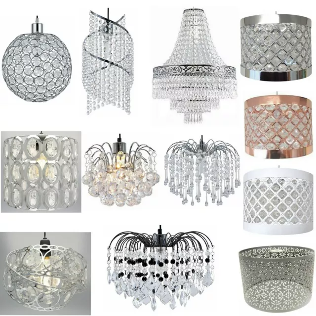 Modern Chandelier Ceiling Light Shades Acrylic Crystal Droplet Pendant Lampshade
