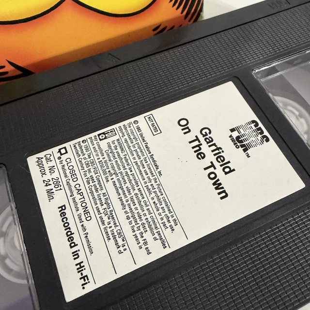 Graffield GARFIELD ON THE Town VHS Tape 1990 CBS Fox Video Animated Cartoon Kids ...