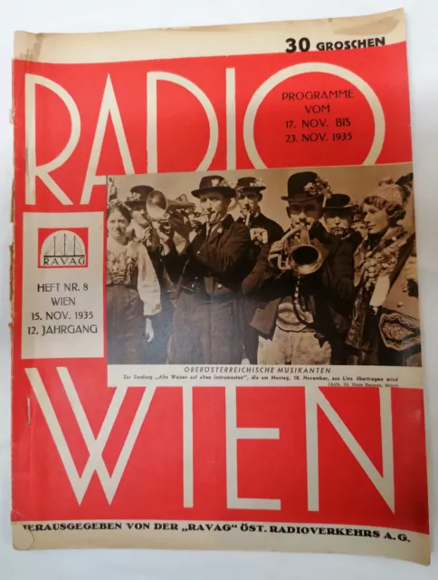 Radio Wien Heft NR. 8 /  15-11-1935 Programmheft (1728)