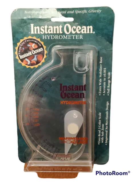 Instant Ocean Hydrometer Salt Level Specific Gravity Testing Marine Water Meter