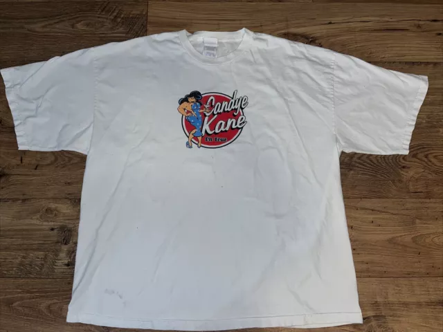 DISTRESSED Vintage Y2K Candye Kane Blues Singer Porn Star Tour T-shirt Sz 3XL