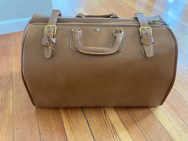 VTG Zippo Grip LRG 19X 13 Brown Leather Medical  Doctor Bag Case  COOL! 705-20