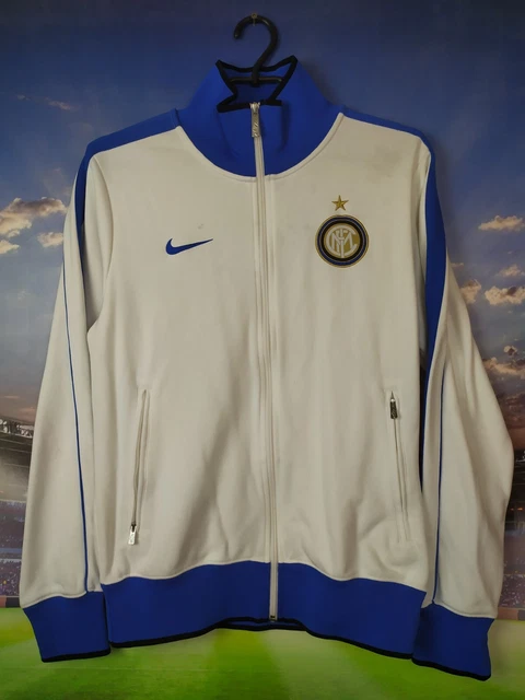 Inter Milan Training Jacket With Zipped White Nike Polyester Mens Size S