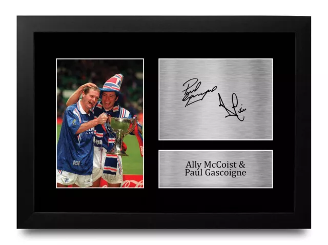 McCoist & Gazza Rangers Gift Ideas Printed Autograph Picture for Football Fans