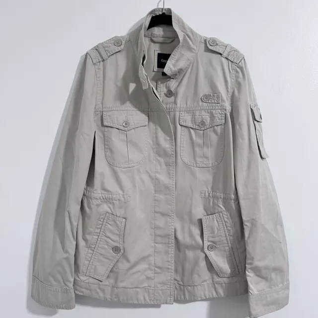 Gap Khaki Military Cotton Jacket Size S Twill Utility Lightweight Cargo