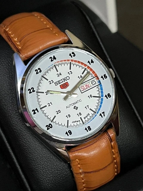 Orologio automatico Seiko 5 cal-6309 Orologio da polso da uomo con...