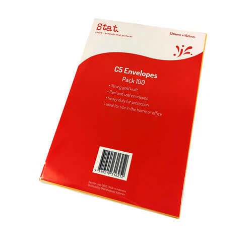 C5 Stat Kraft Peel & Seal Envelope (100pk)