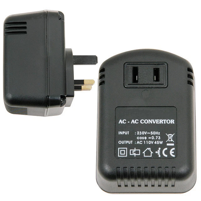 UK PLUG TO US Socket Voltage Step Down Converter *230V 110V 45W* Mains