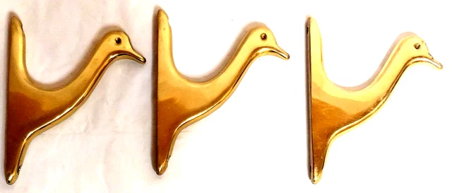 Antique Vintage Solid Brass Dove Wall Mount Hat Hook Coat Hook 3