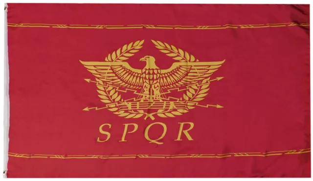 Ancient Rome SPQR Red Yellow 100D Woven Poly Nylon 3x5 3'x5' Flag Banner Grommet