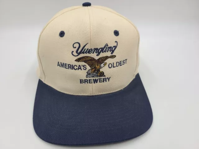 Vintage Yuengling Americas Oldest Brewery Snapback Hat Cap Beer Men Beige Blue