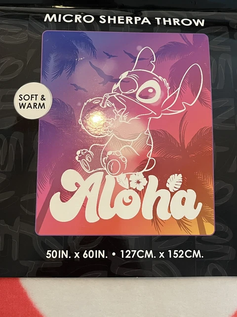 Disney Stitch Aloha Throw Blanket—50”×60” Brand New Spencers