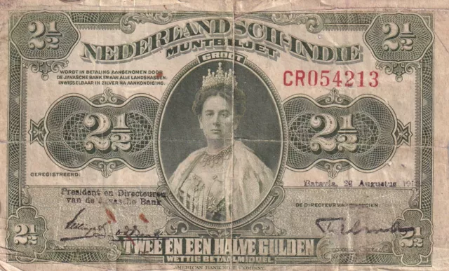 Netherlands Indies 2,5 Gulden F