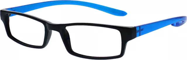 UV Reader Nero Blu Brillante Collo Occhiali Da Lettura Uomo Donna UVR020 +1,50 3