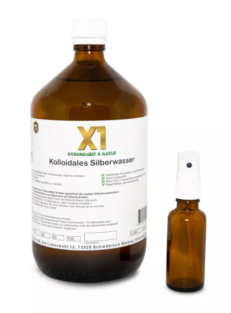 Kolloidales Silber (Silberwasser) 50ppm  -  mit Herstelldatum! - (250-1000ml)