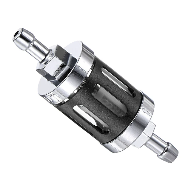 Universal Inline Petrol Gas Fuel Gasoline Oil Filter, Black
