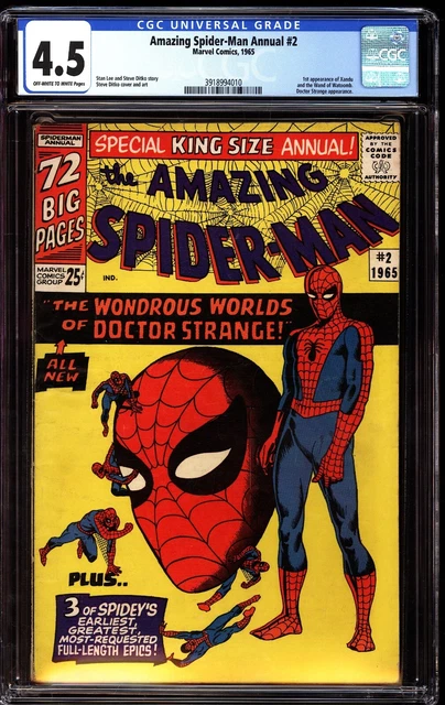 Amazing Spider-Man Annual 2 CGC 4.5 OWW Doctor Strange Appearance 1965 ad