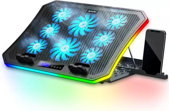 C50 Gaming Basi di Raffreddamento per PC Portatili, 10 Modalità Luci RGB Ventola