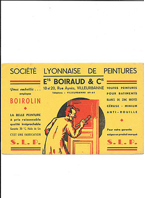 BIC BUVARD PEINTURE BOIROLIN PUBLICITAIRE BOIRAUD VILLEUBARNNE 