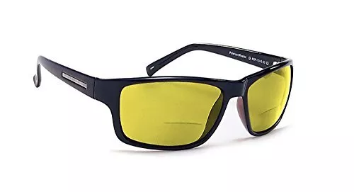 Eyewear BP-13 Polarized BiFocal Sunglasses +2.00 in Black/Yellow UV Protectio...