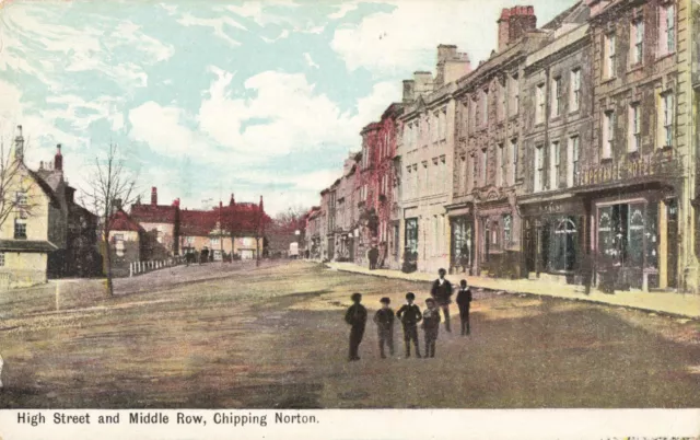 HIGH STREET AND MIDDLE ROW, CHIPPING NORTON - PRE 1918 POSTCARD (ref 5226/19 G01