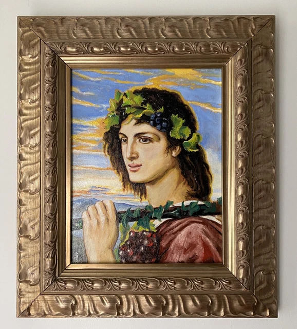 Pre-Raphaelite Style Oil Painting Simeon Solomon Bacchus Dionysus Gay mythic