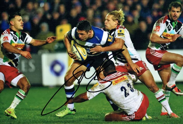 Sam BURGESS Bath Rugby Union Signed Autograph RARE 12x8 Photo 3 AFTAL COA