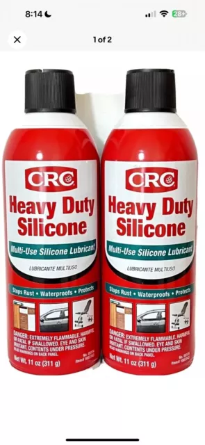 (2x) CRC Heavy Duty Silicone Lubricant Spray Cans 05074 - 05174 - Net Wt. 11 oz!