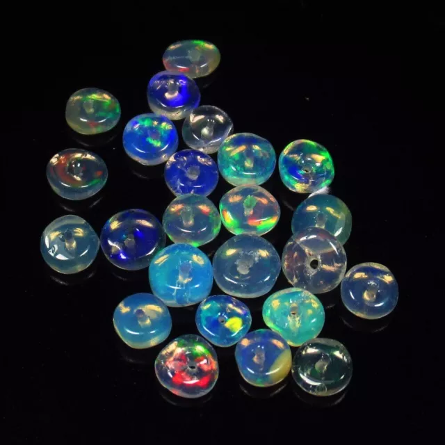 Lot de 24 perles plates en Opales d'Ethiopie,/3,52 carats 2
