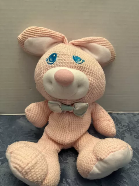 Baby Nursery 1994 Fisher Price Blue Eyes Waffle Weave Thermal Lovey Pink Bunny