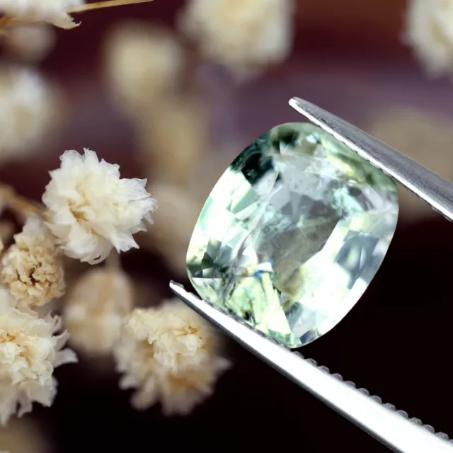 Rare Certified 2.02ct Natural Unheated Ceylon White Sapphire Sri Lankan Cushion