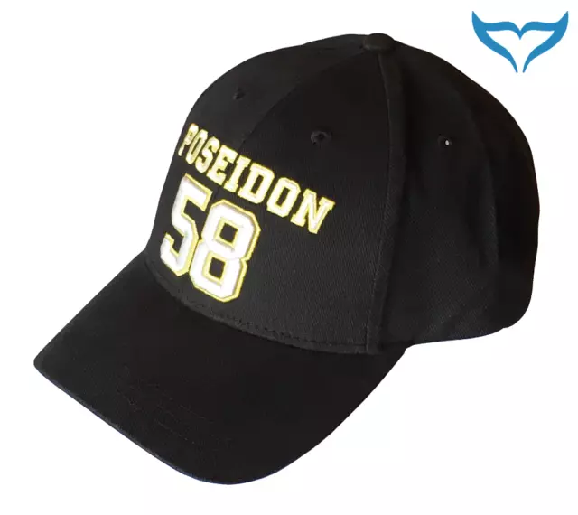 Poseidon Base Cap 58 gelb gesticktes Logo Schirmmütze schwarze Nähte Neu