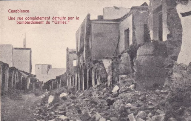 Antique postcard MOROCCO CASABLANCA Bombing of the Galilee