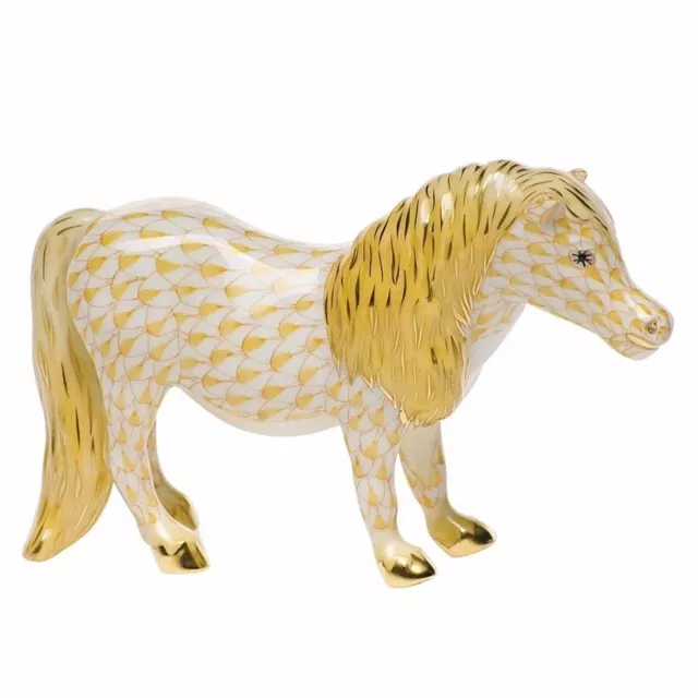 Herend, Shetland Pony Porcelain Figurine, Butterscotch, Flawless