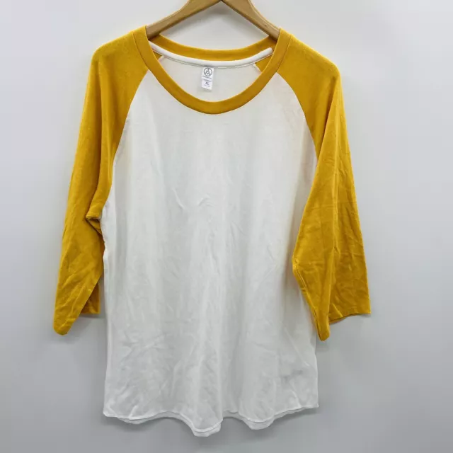 Alternative Mens Size XL Colorblock Baseball T-Shirt 3/4 Sleeve Cotton Blend 023 3