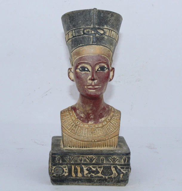 RARO ANTIGUO EGIPCIO FARAÓNICO ANTIGUO Gran estatua de cabeza de Nefertiti...