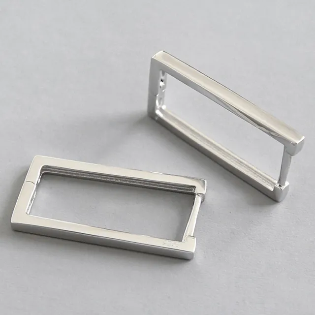 Solid 925 Sterling Silver Geometric Hollow Square Earrings for Women Jewelry