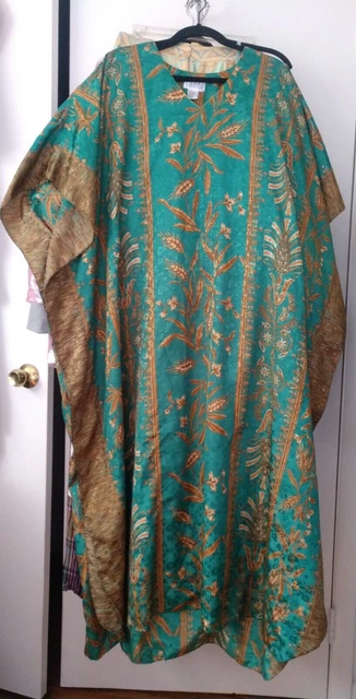 Vintage Silky 70'S Caftan Kaftan Great Print #2