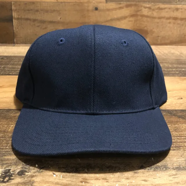 Vintage BLANK Hat Snapback Baseball Cap Mens Navy Blue Casual Customizable READ