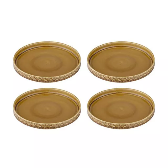 4pc Ladelle Heath Caramel 20cm Tapas Plate Porcelain Dinner Dish Tableware Set