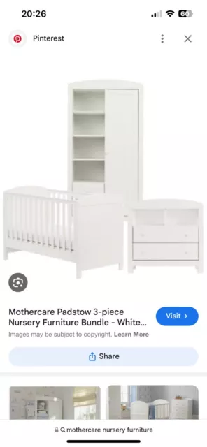 Mothercare Nursery Furniture Three Piece Set