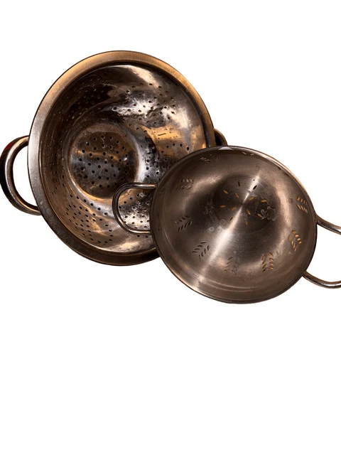 METAL COLLANDER lot 2 pcs silver Chefmate