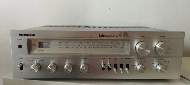 Ampli Vintage Schneider TA 4000 - Stéréo 35W, à Réviser (pour Pièces)