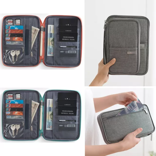 Family Travel Organiser Passport Document Holder RFID Cards Tickets Wallet Pouch